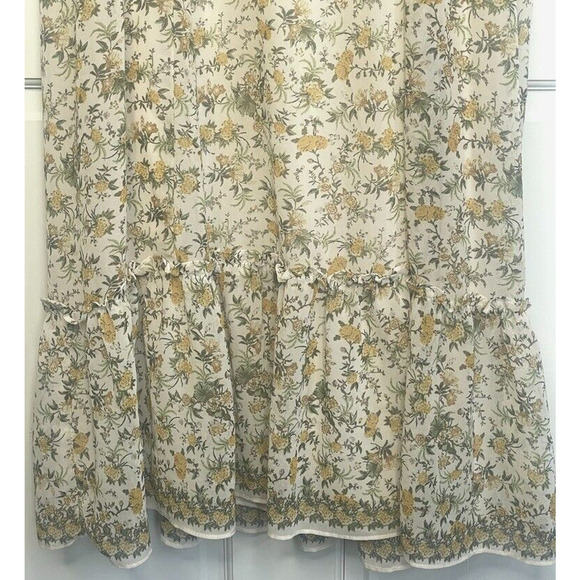 Max Studio Chiffon Ruffle Smocking Maxi Dress Women's Sz M Cottage Prairie Fairy - Picture 4 of 16